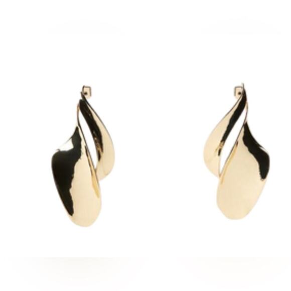 NWT- Zara Twist Gold Tone Earrings - Picture 1 of 3